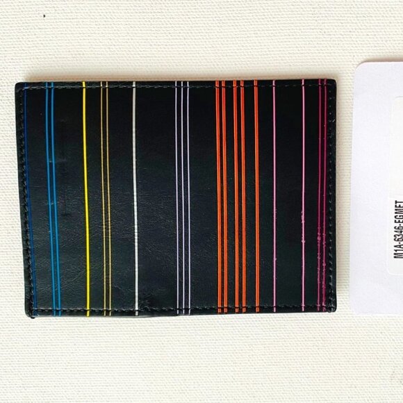 Paul Smith Italy Leather Striped Card Holder